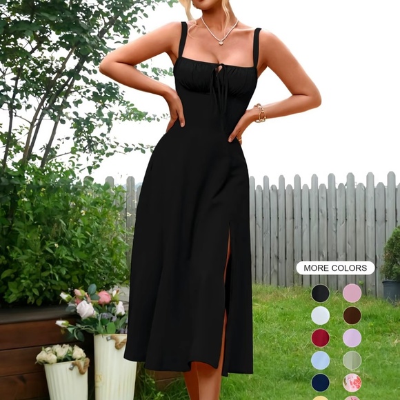 Dresses & Skirts - NEW Sz 16 Black Viral Milkmaid Corset Bustier Dress Boho Thigh Slit Sexy Shaper
